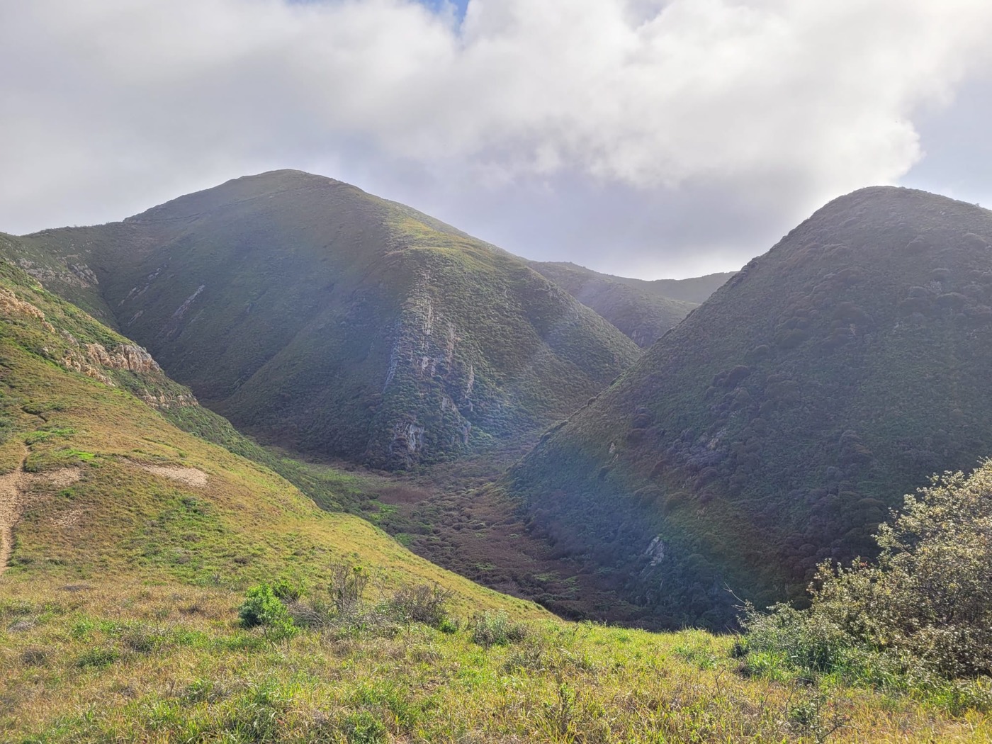 Green coastal hills near Santa Barbara, California