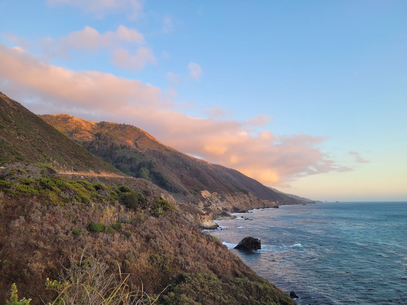 Big Sur coastline at sunset — telehealth reaches all of California